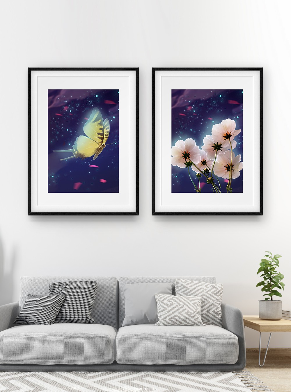 Hoa lá tranh vẽ CHL2-031-KG